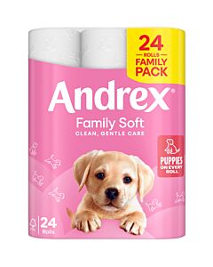 Andrex Gentle Clean Toilet Tissue Family Pack