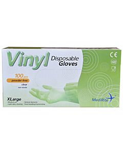 MediRite Vinyl Extra Large Disposable Clear Gloves - unit