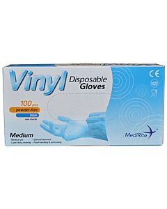 Vinyl Medium Latex Free Blue Disposable Gloves - unit