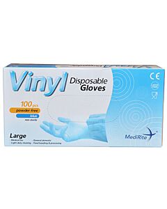 Vinyl Large Latex Free Blue Disposable Gloves - unit