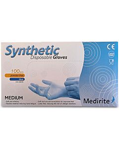 Medirite Synthetic Powder Free Blue Medium Disposable Gloves - unit
