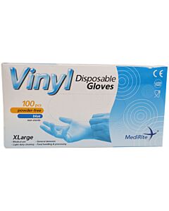 MediRite Vinyl Extra Large Latex Free Disposable Gloves - unit