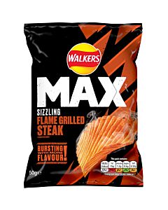 Walkers Max Sizzling Flame Grilled Steak Crisps