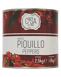 Casa De Mare Whole Piquillo Peppers in Brine 2.5kg