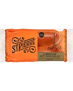 St Pierre 4 Brioche Hot Dog Rolls