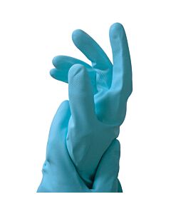 Caring Hands Medium Blue Latex Rubber Gloves - unit