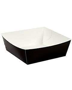 Zeus Packaging Black Paper Burger Tray 4inch
