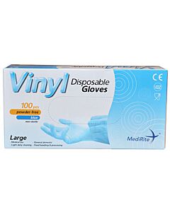Vinyl Large Latex Free Blue Disposable Gloves - unit
