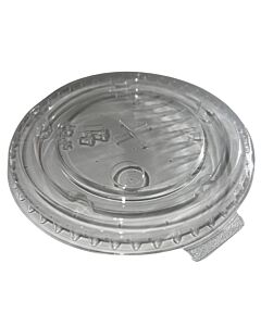Zeus Packaging Clear Flat Smoothie Cup Lids with Hole