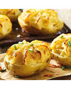Farmhouse Jacket Potato Halves with Cheese & Smokey Bacon