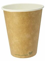 Vegware Compostable Kraft Brown Hot Cups 8oz - 1x1000