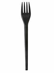 GoPak Black Economy Plastic Fork - 1x1000