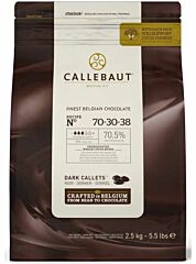 Callebaut 70% Extra Bitter Dark Chocolate '38' Callets - 1x2.5kg