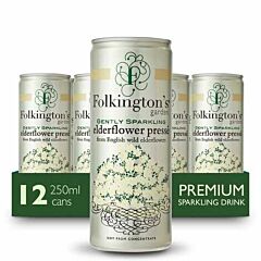 Folkingtons Elderflower Sparkling Presse Cans - 12x250ml