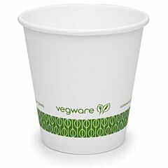 Vegware Compostable 6oz White Single Wall Cup - 1x1000