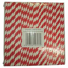 Swantex Red & White Paper Straws - 1x250