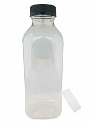 Jenpak Clear Square Juice Bottle 16oz/500ml - 1x200