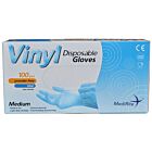 Vinyl Medium Latex Free Blue Disposable Gloves
