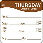 DayMark Removable Thursday Food Labels